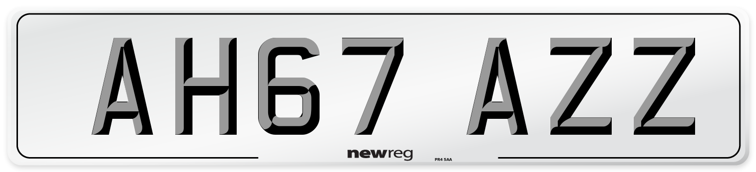 AH67 AZZ Number Plate from New Reg